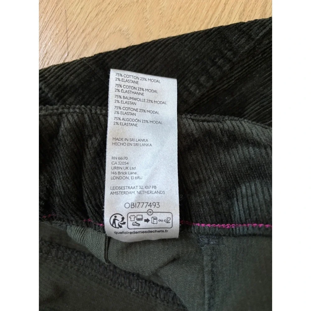 Maeve Anthropologie Colette Corduroy Wide Leg Crop Pants Dark Green 25T Tall